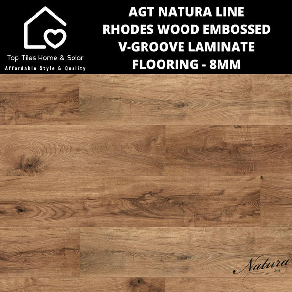 AGT Natura Line Rhodes Wood Embossed V-Groove Laminate Flooring - 8mm