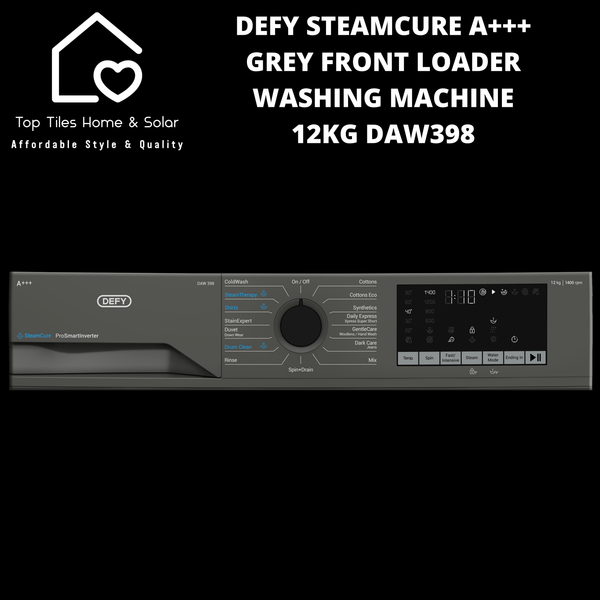 Defy SteamCure A+++ Grey Front Loader Washing Machine - 12kg DAW398