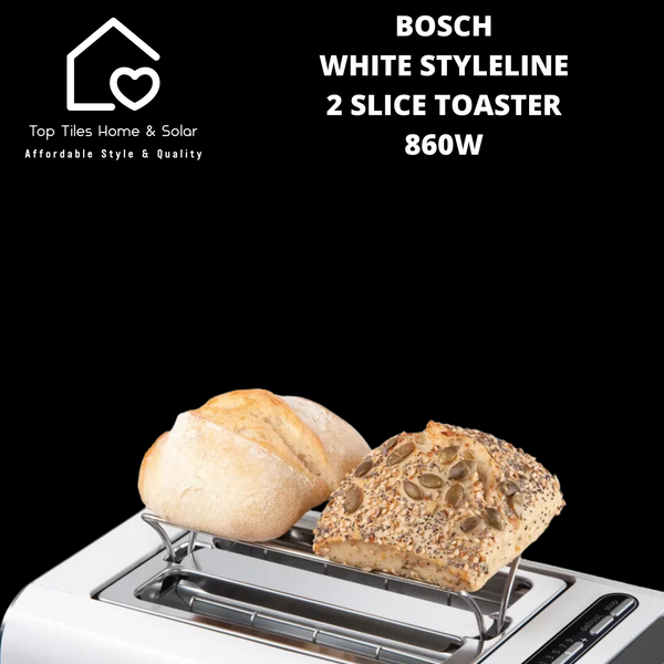 Bosch White StyleLine 2 Slice Toaster - 860W