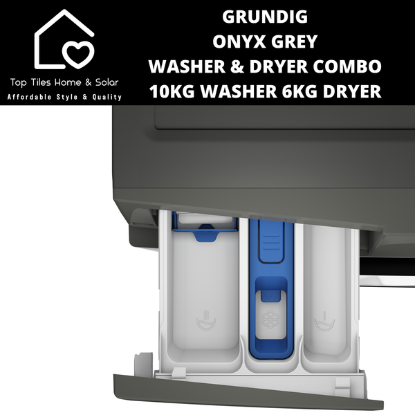 Grundig Onyx Grey Washer & Dryer Combo -  10kg Washer 6kg Dryer