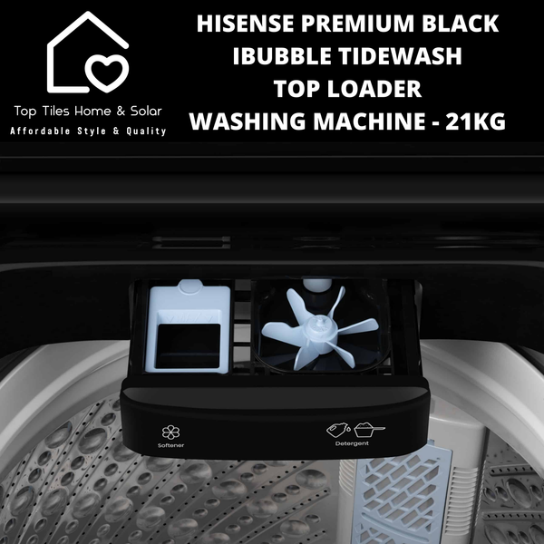 Hisense Premium Black iBubble TideWash Top Loader  Washing Machine - 21kg