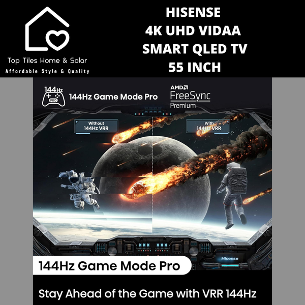 Hisense 4K UHD Vidaa Smart QLED TV - 55 Inch