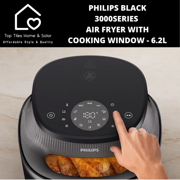 Philips Black 3000Series Air Fryer with Cooking Window - 6.2L