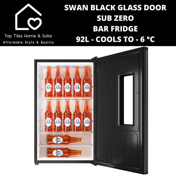 Swan Glass Door Sub Zero Bar Fridge - 92L - Cools to - 6 °C