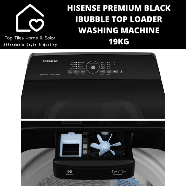 Hisense Premium Black iBubble Top Loader Washing Machine - 19kg