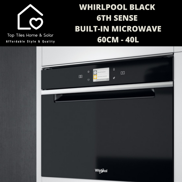 Whirlpool Black 6th Sense Built-in Microwave - 60cm - 40L