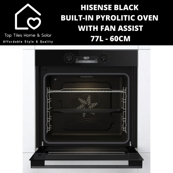 Hisense Black Built-in Pyrolitic Oven with Fan Assist 77L - 60cm