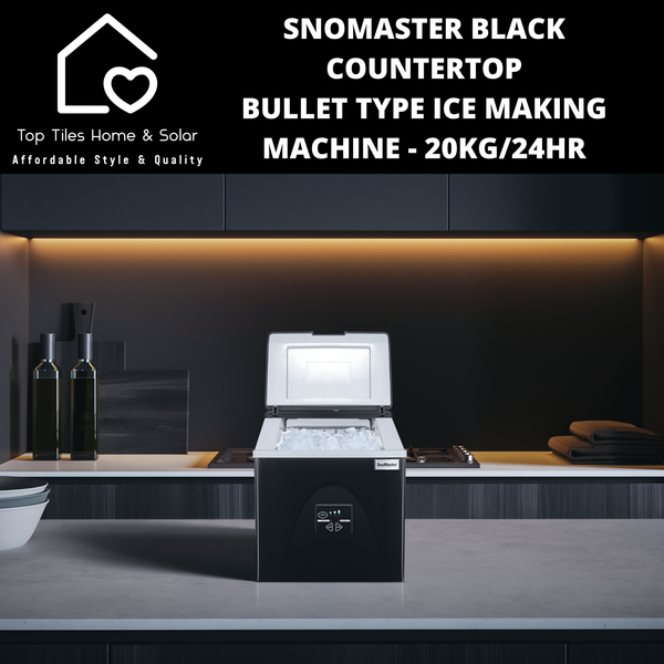 SnoMaster Black Countertop Bullet Type Ice Making Machine - 20kg/24Hr