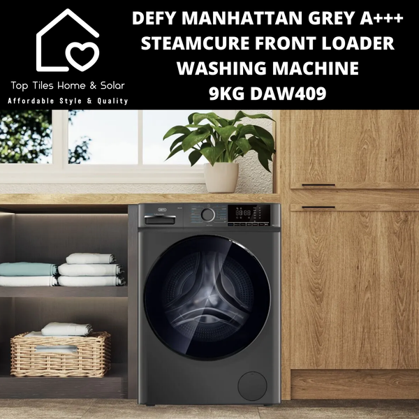 Defy Manhattan Grey A+++ SteamCure Front Loader Washing Machine - 9kg DAW409