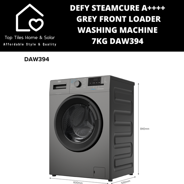 Defy SteamCure A+++ Grey Front Loader Washing Machine - 7kg DAW394