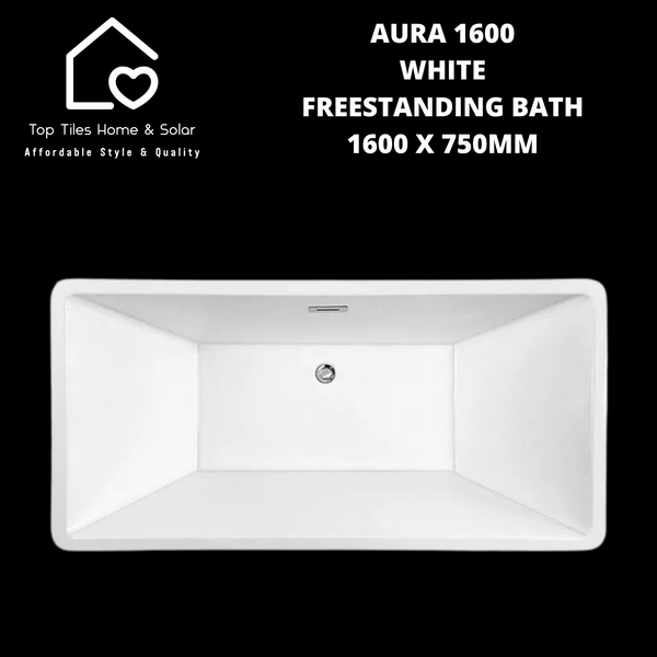 Aura 1600 White Freestanding Bath - 1600 x 750mm