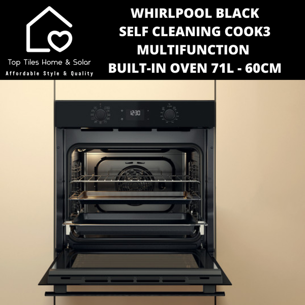 Whirlpool Black Self Cleaning Cook3 Multifunction Built-In Oven 71L - 60cm