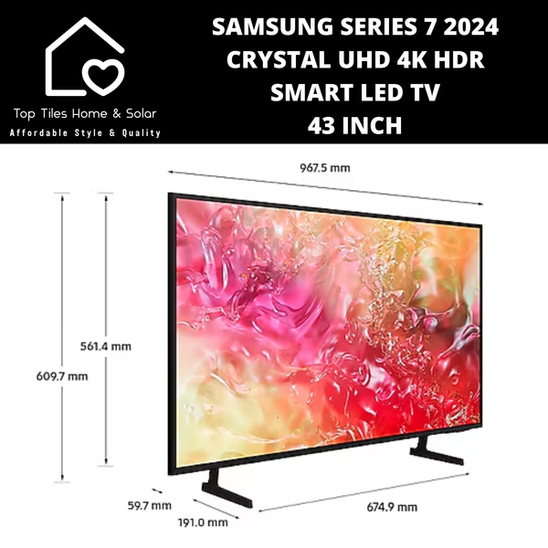 Samsung Series 7 2024 - Crystal UHD 4K HDR Smart LED TV - 43 Inch