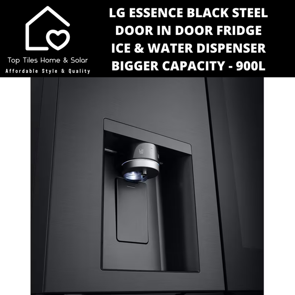 LG Essence Black Steel Door in Door Fridge with Ice & Water Dispenser - 900L