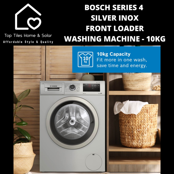 Bosch Series 4 - Silver Inox Front Loader Washing Machine - 10kg
