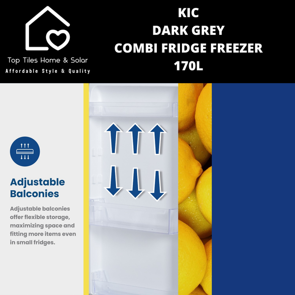 KIC Dark Grey Combi Fridge Freezer - 170L