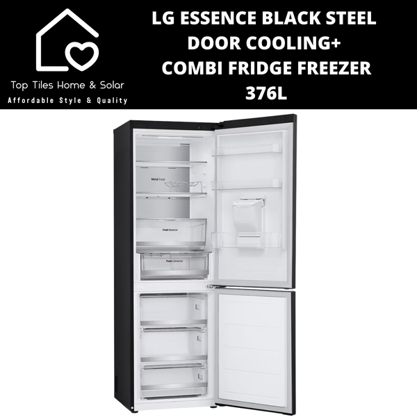 LG Essence Black Steel Door Cooling+ Fridge Freezer - 376L