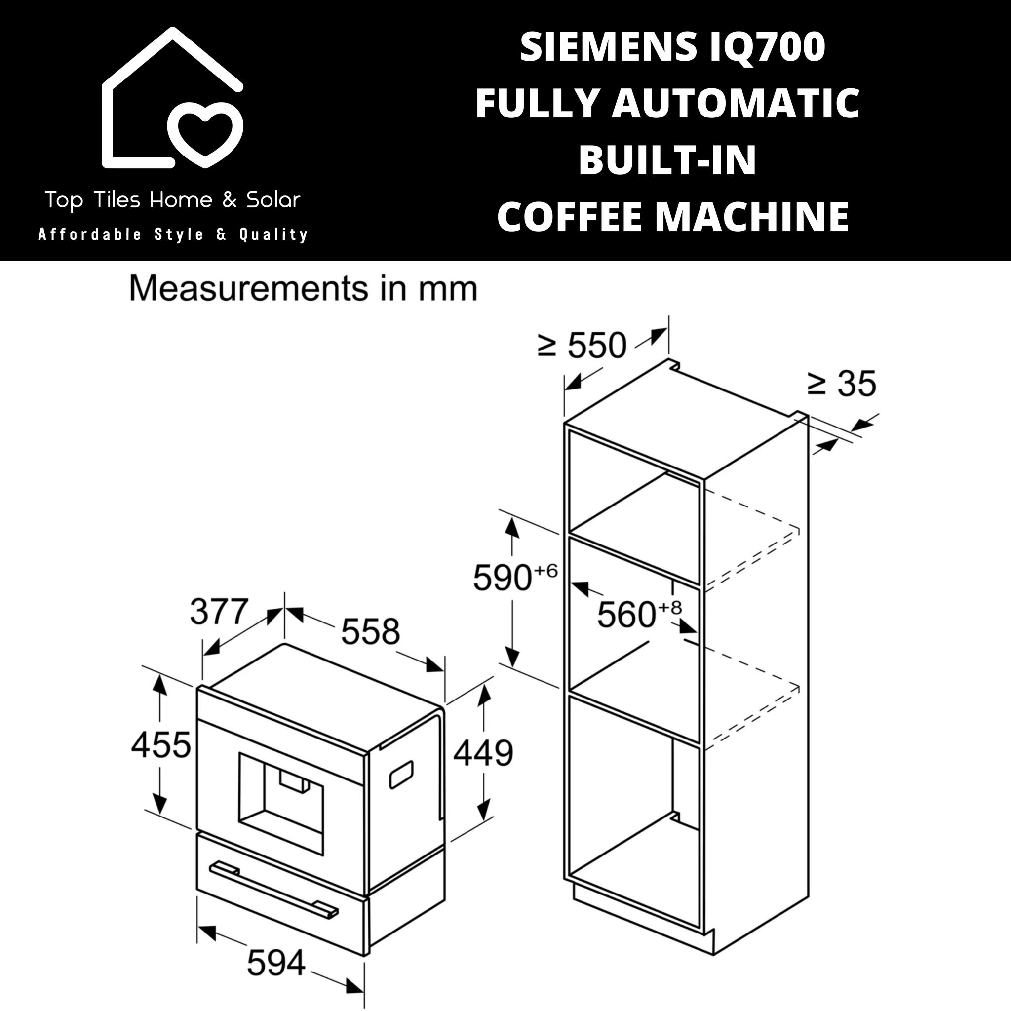 Siemens iQ700 - Fully Automatic Built-in Coffee Machine – Top