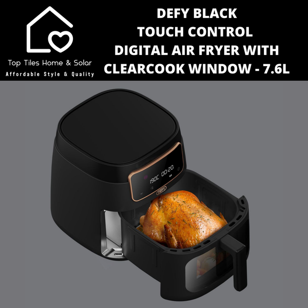 Defy Black Touch Control Digital Air Fryer with ClearCook Window - 7.6L