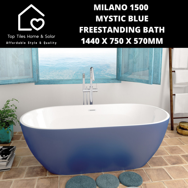 Milano 1500 Mystic Blue Freestanding Bath - 1440 x 750mm