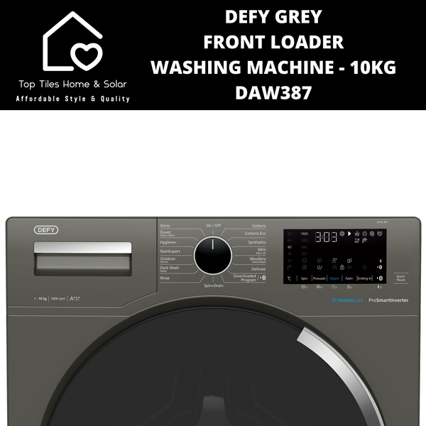 Defy Grey Front Loader Washing Machine - 10kg DAW387