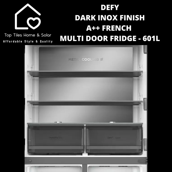 Defy Dark Inox Finish A++ French Multi Door Fridge - 601L
