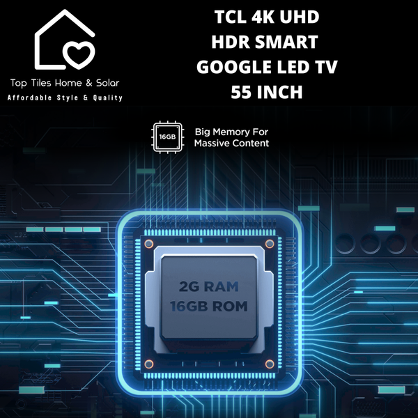 TCL P6K 4K UHD HDR Smart Google LED TV - 55 Inch