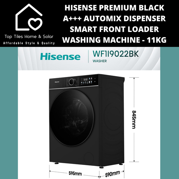 Hisense Premium Black A+++ AutoMix Dispenser Smart Front Loader Washing Machine - 11kg