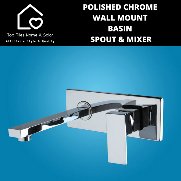 Polished Chrome Wall Mount Basin Spout & Mixer