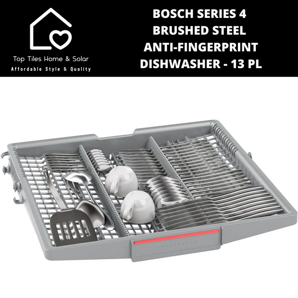 Bosch Series 4 - Brushed Steel Anti-Fingerprint Dishwasher - 13 Place Setting