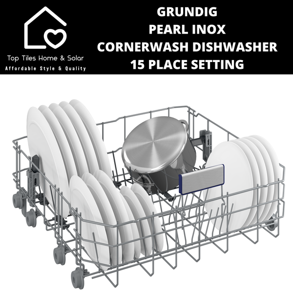 Grundig Pearl Inox CornerWash Dishwasher - 15 Place Setting