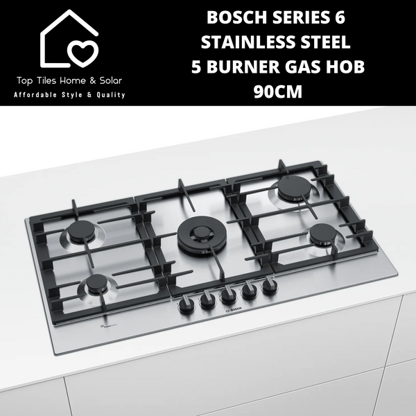 Bosch Series 6 Stainless Steel  5 Burner Gas Hob - 90cm