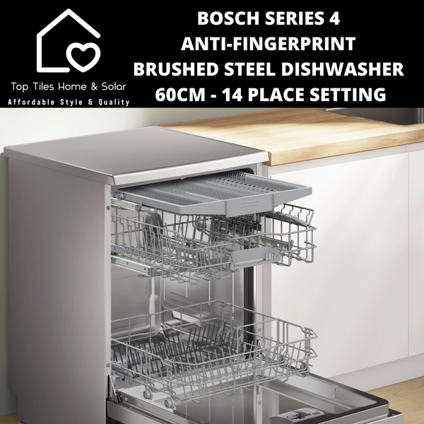 Bosch Series 4 - Anti-Fingerprint Brushed Steel Dishwasher 60cm - 14 Place Setting