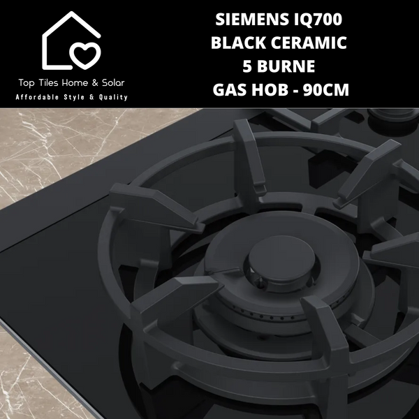 Siemens iQ700 - Black Ceramic 5 Burner Gas Hob - 90cm