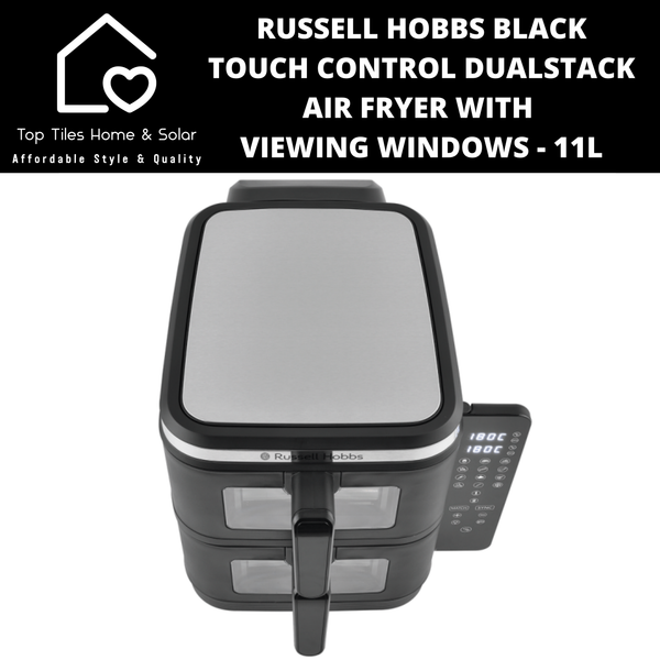 Russell Hobbs Black Touch Control DualStack Air Fryer with Viewing Windows - 11L