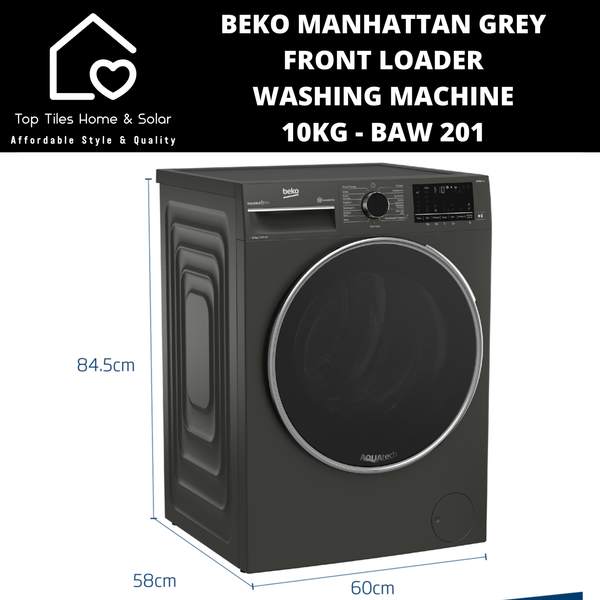 Beko Manhattan Grey Front Loader Washing Machine - 10kg BAW 201