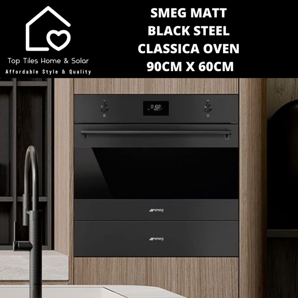 Smeg Matt Black Steel Classica Oven – 90cm x 60cm