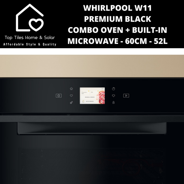 Whirlpool W11 - Premium Black Combo Oven + Built-in Microwave - 60cm - 52L