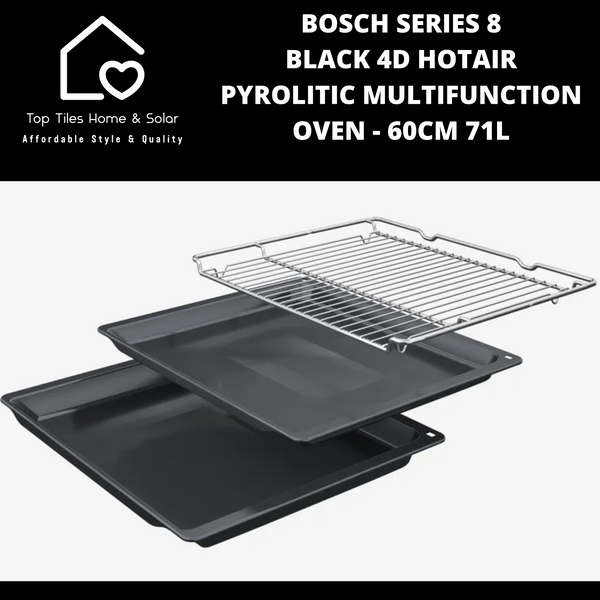 Bosch Series 8 - Black 4D HotAir Pyrolitic Multifunction Oven - 60cm 71L