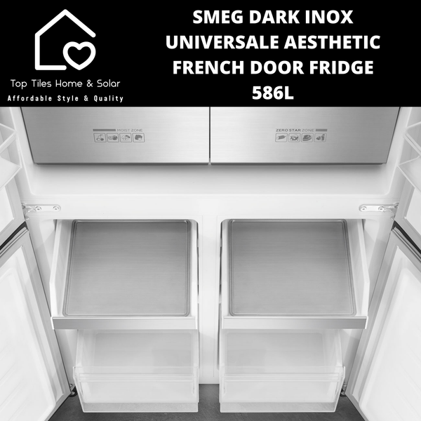 Smeg Dark Inox Universale Aesthetic French Door Fridge - 586L