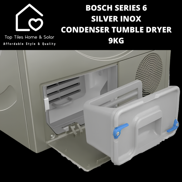 Bosch Series 6 - Silver Inox Condenser Tumble Dryer - 9kg
