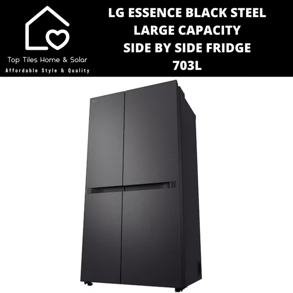 LG Essence Black Steel Large Capacity Side by Side Fridge - 703L