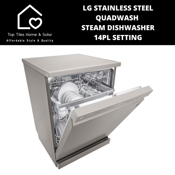 LG Stainless Steel QuadWash Steam Dishwasher - 14Pl Setting