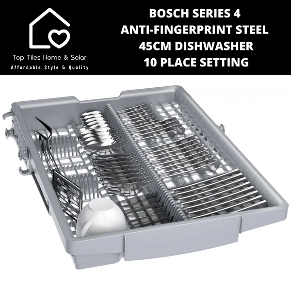 Bosch Series 4 - Anti-Fingerprint Brushed Steel 45cm Dishwasher - 10 Place Setting