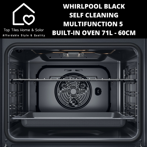 Whirlpool Black Self Cleaning Multifunction5 Built-In Oven 71L - 60cm
