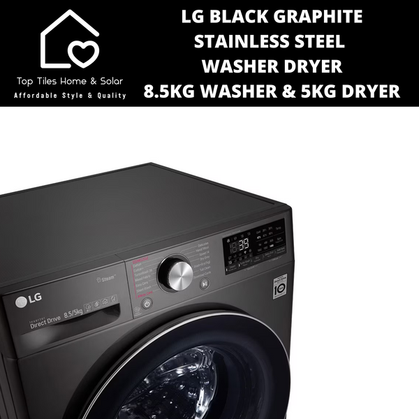 LG Black Steel Vivace Washer Dryer - 8.5kg Washer & 5kg Dryer