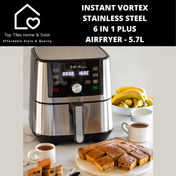 Instant Vortex Stainless Steel 6 in 1 Plus Airfryer - 5.7L