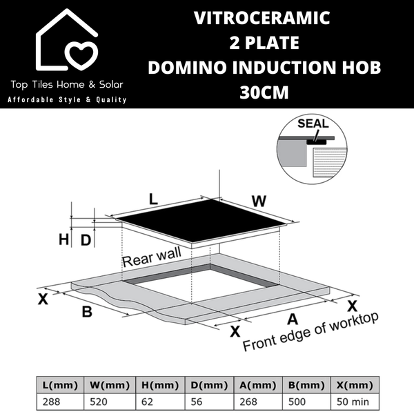 Vitroceramic 2 Plate Domino Induction Hob - 30cm