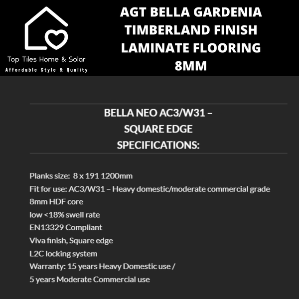 AGT Bella Magnolia Timberland Finish Laminate Flooring - 8mm