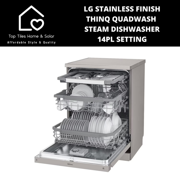 LG Stainless Finish ThinQ QuadWash Steam Dishwasher - 14Pl Setting